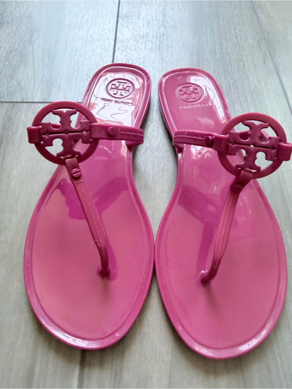 Tory Burch Hot Pink Mini Miller Jelly Sandals
